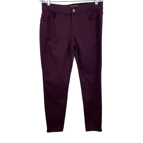 Knox Rose Pants - Knox Rose Pants Womens 12 Purple Skinny Stretch Mid Rise Casual Jeans Pockets